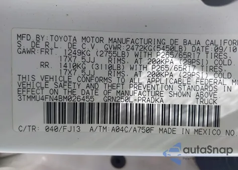 2011 Toyota Tacoma Double Cab Long Bed из США, поврежденный, VIN 3TMMU4FN4BM026455